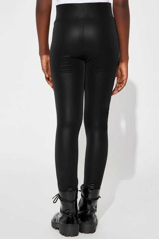 Mini Heart Me Faux Leather Legging - Black