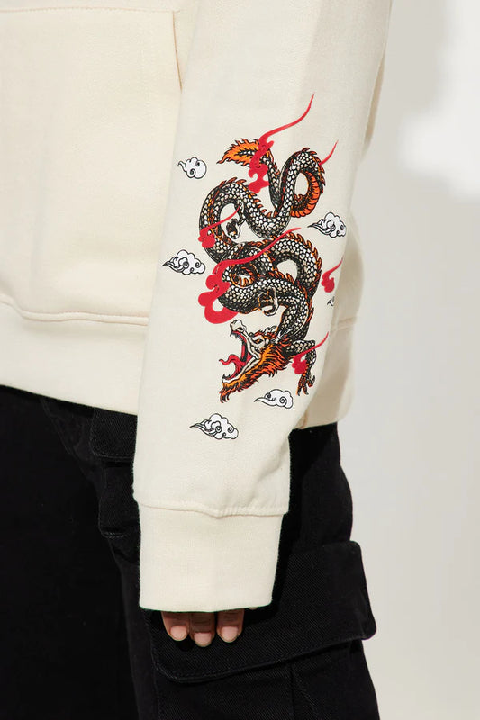 Mini Dragon Dreams Fleece Hoodie - Sand