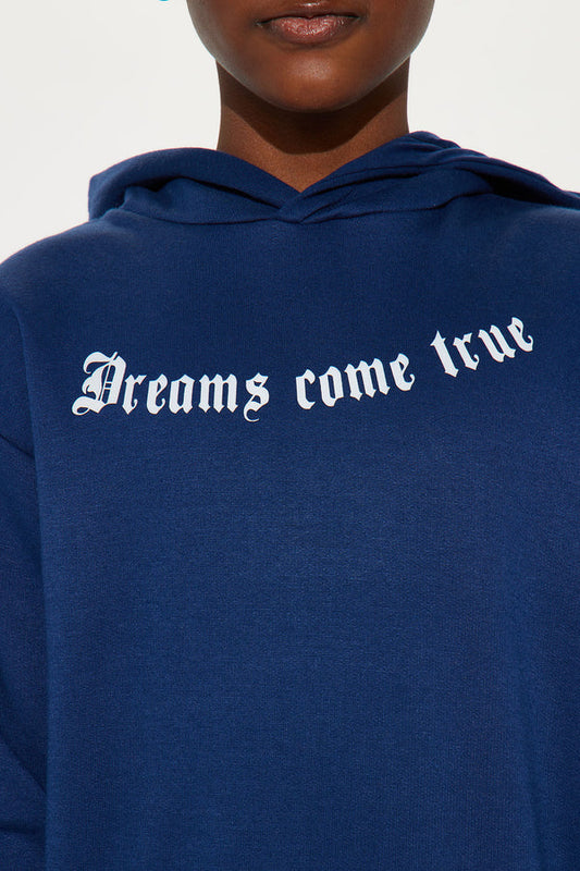 Mini Earned Wings Fleece Hoodie - Navy