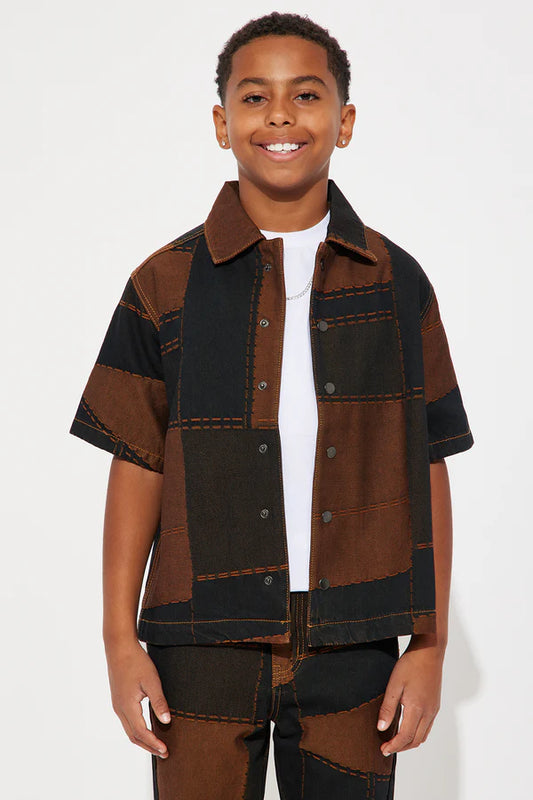 Mini Verdugo Classic Denim Shirt - Brown/combo