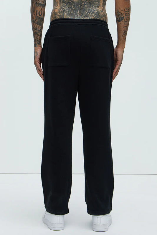 Tyson Elm Zip Hem Straight Sweatpants - Black
