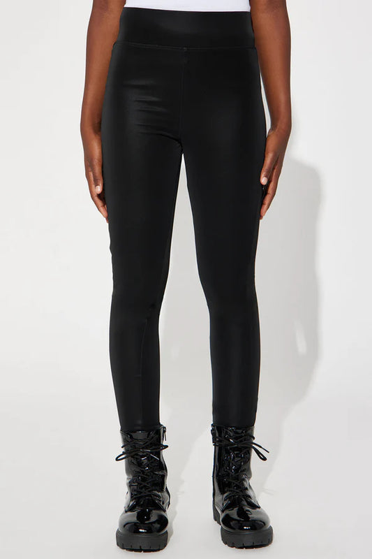 Mini Heart Me Faux Leather Legging - Black