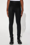 Mini Heart Me Faux Leather Legging - Black