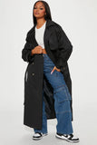 Know Your Lies Trench Coat - Black
