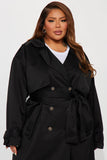 Know Your Lies Trench Coat - Black
