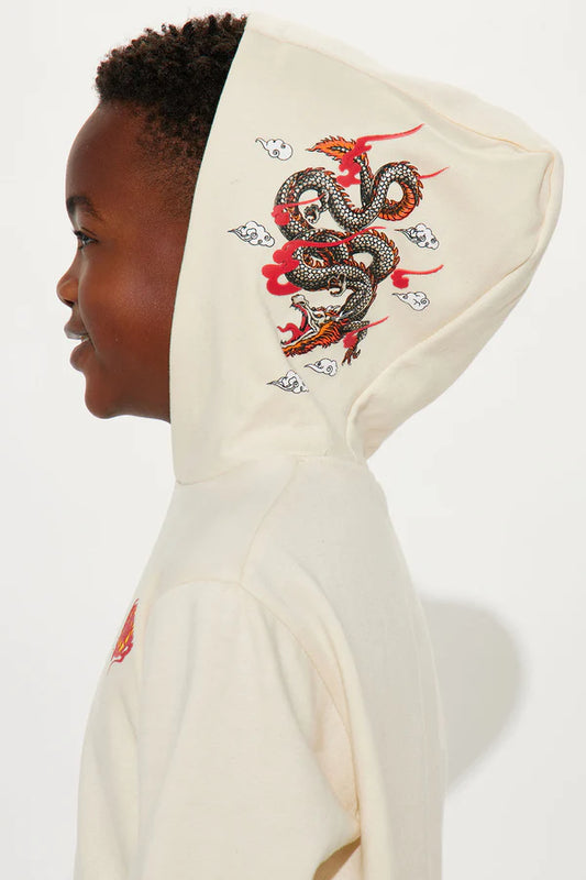 Mini Dragon Dreams Fleece Hoodie - Sand