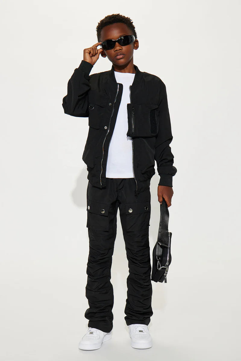 Mini Watch This Nylon Bomber Jacket - Black