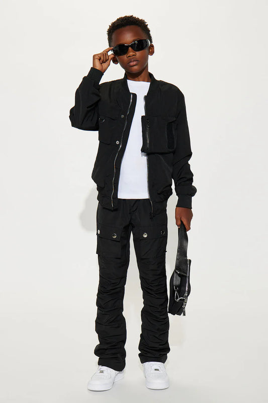 Mini Watch This Nylon Bomber Jacket - Black