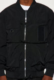 Mini Watch This Nylon Bomber Jacket - Black