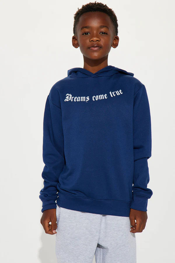 Mini Earned Wings Fleece Hoodie - Navy