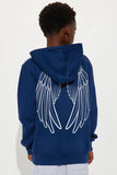 Mini Earned Wings Fleece Hoodie - Navy