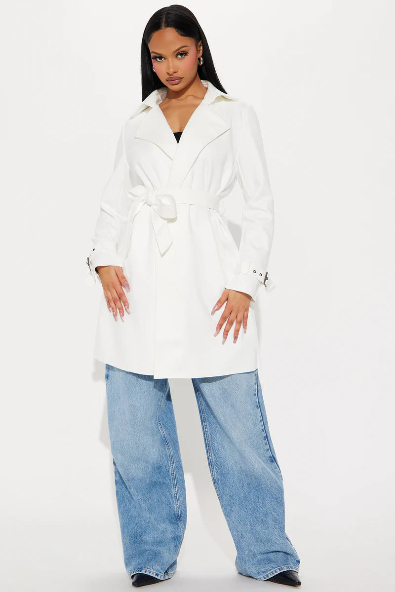 Camila Faux Suede Trench - Camel