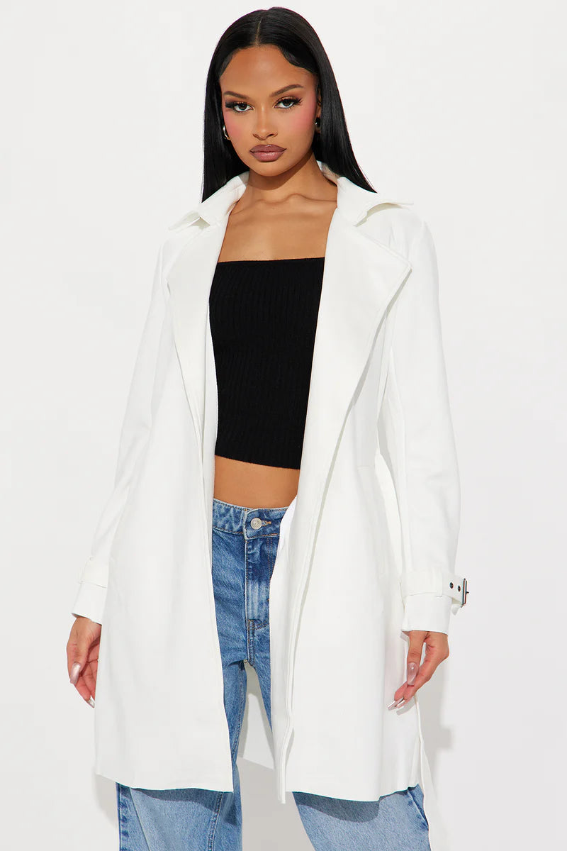 Camila Faux Suede Trench - Camel