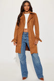 Camila Faux Suede Trench - Camel