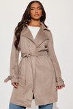 Camila Faux Suede Trench - Camel
