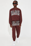 Mini Black Excellence Crew Pant Set - Brown
