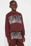 Mini Black Excellence Crew Pant Set - Brown
