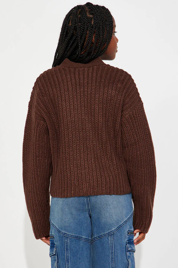 Mini Daisy Cardigan - Chocolate