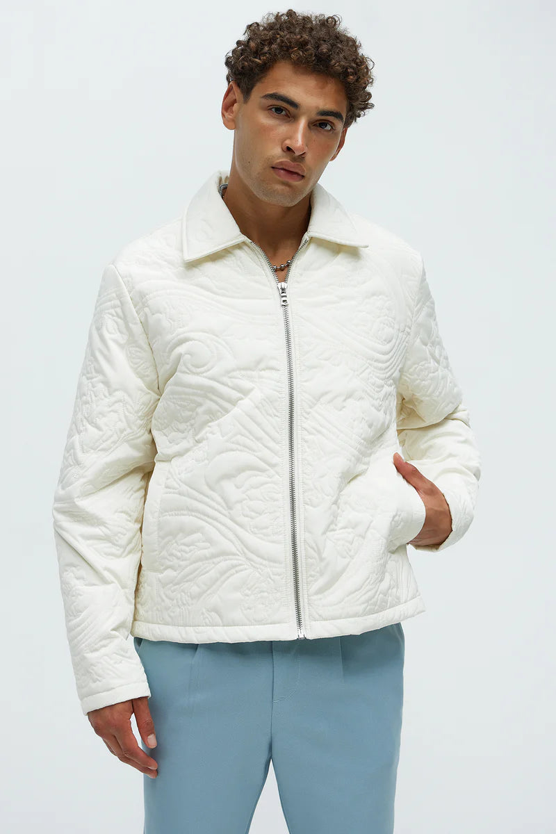 Closer To Sunrise Quilted Jacket - Cream