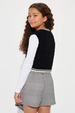 Mini Halle Varsity Sweater Vest - Black/White
