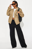 Marie Cropped Bubble Trench - Taupe