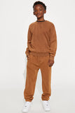 Mini Tyson Heavy Wash Crewneck Sweatshirt - Dark Brown