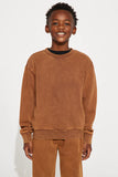 Mini Tyson Heavy Wash Crewneck Sweatshirt - Dark Brown
