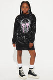 Mini Dylan Skull Sweatshirt Dress - Black