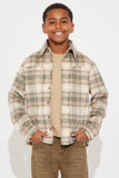 Mini Victory Frayed Flannel Overshirt - Taupe
