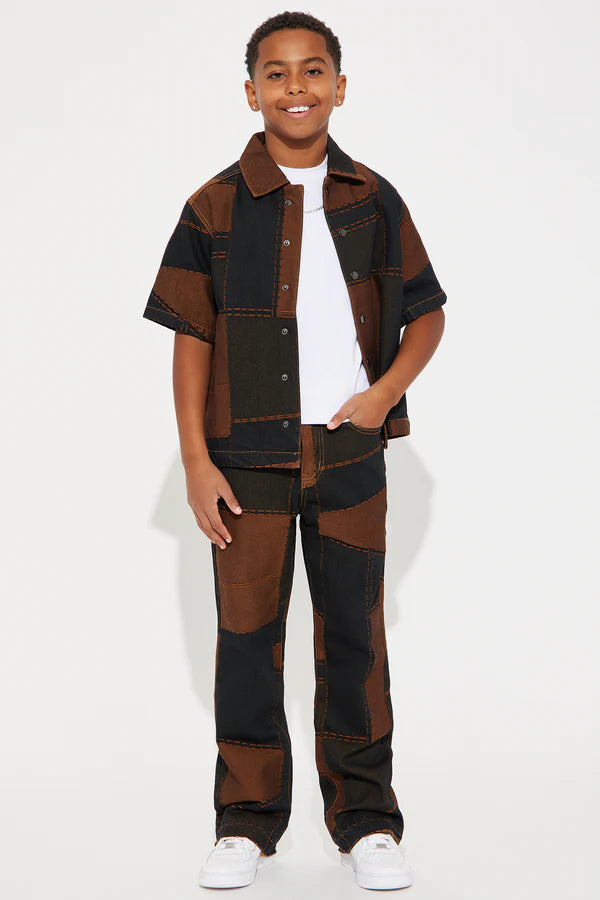 Mini Verdugo Classic Denim Shirt - Brown/combo