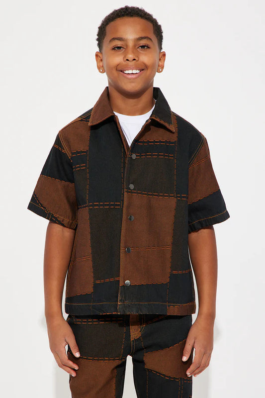 Mini Verdugo Classic Denim Shirt - Brown/combo