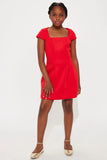 Mini Perfect Aura Square Neck Mini Dress - Red
