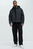 Wait Right Here Quilted Hooded Jacket - Black/combo