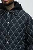 Wait Right Here Quilted Hooded Jacket - Black/combo