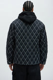 Wait Right Here Quilted Hooded Jacket - Black/combo