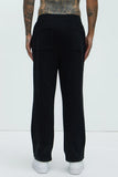 Tyson Elm Zip Hem Straight Sweatpants - Black