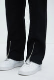 Tyson Elm Zip Hem Straight Sweatpants - Black