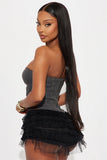Lost Angel Stretch Denim Micro Mini Dress - Black Wash