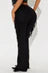 Think Of Me Always Rhinestone Fringe Flare Pant - Black