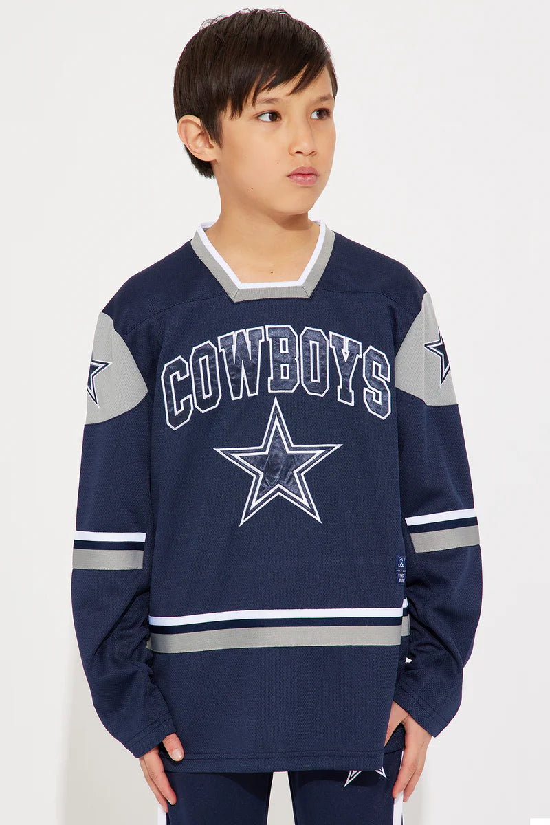 Mini Cowboys Hat Trick Hockey Top - Navy