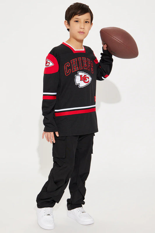 Mini Chiefs Hat Trick Hockey Top - Black