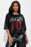 ACDC Electric Sequin Top - Black